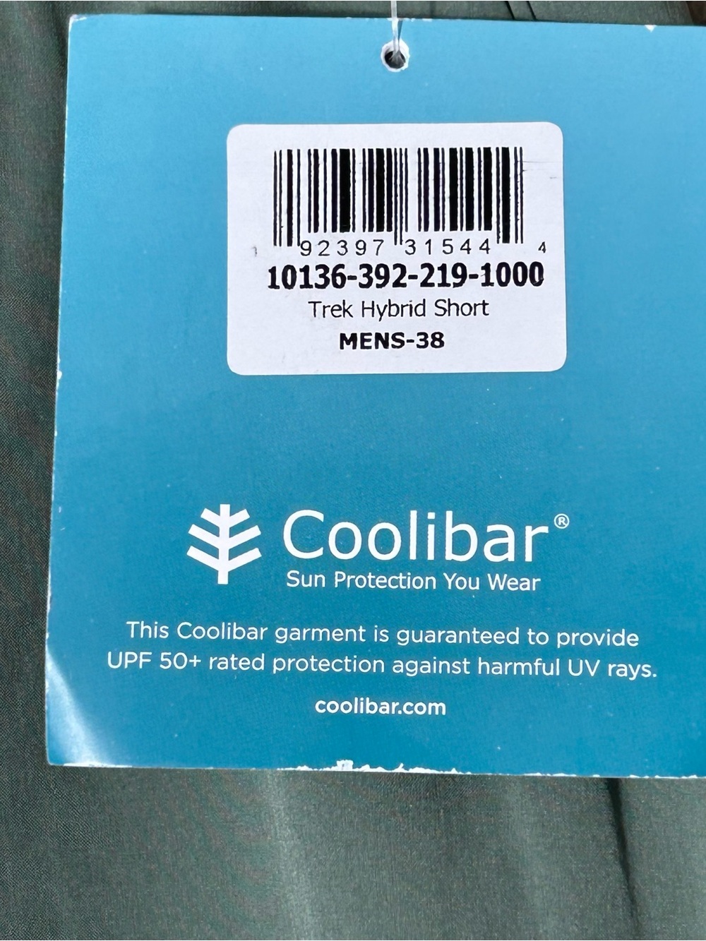 New Coolibar Trek Hybrid Shorts Mens Tag Size 38 Green Outdoor Hiking Comfort - Picture 5 of 15